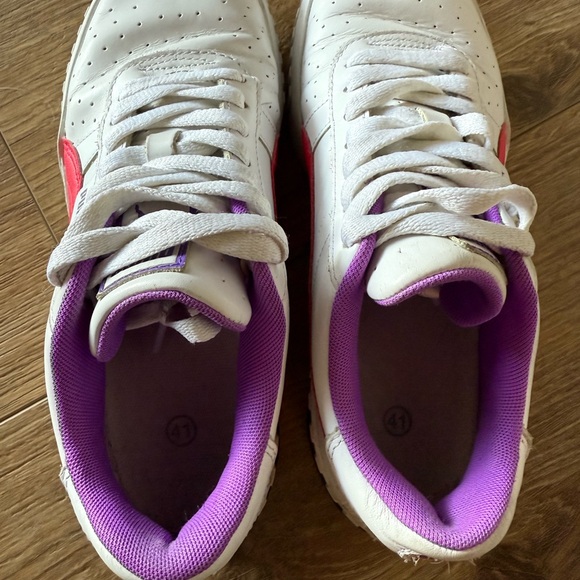 Puma Women's Cali Chase White and Hot Pink Sneakers - Picture 6 of 8